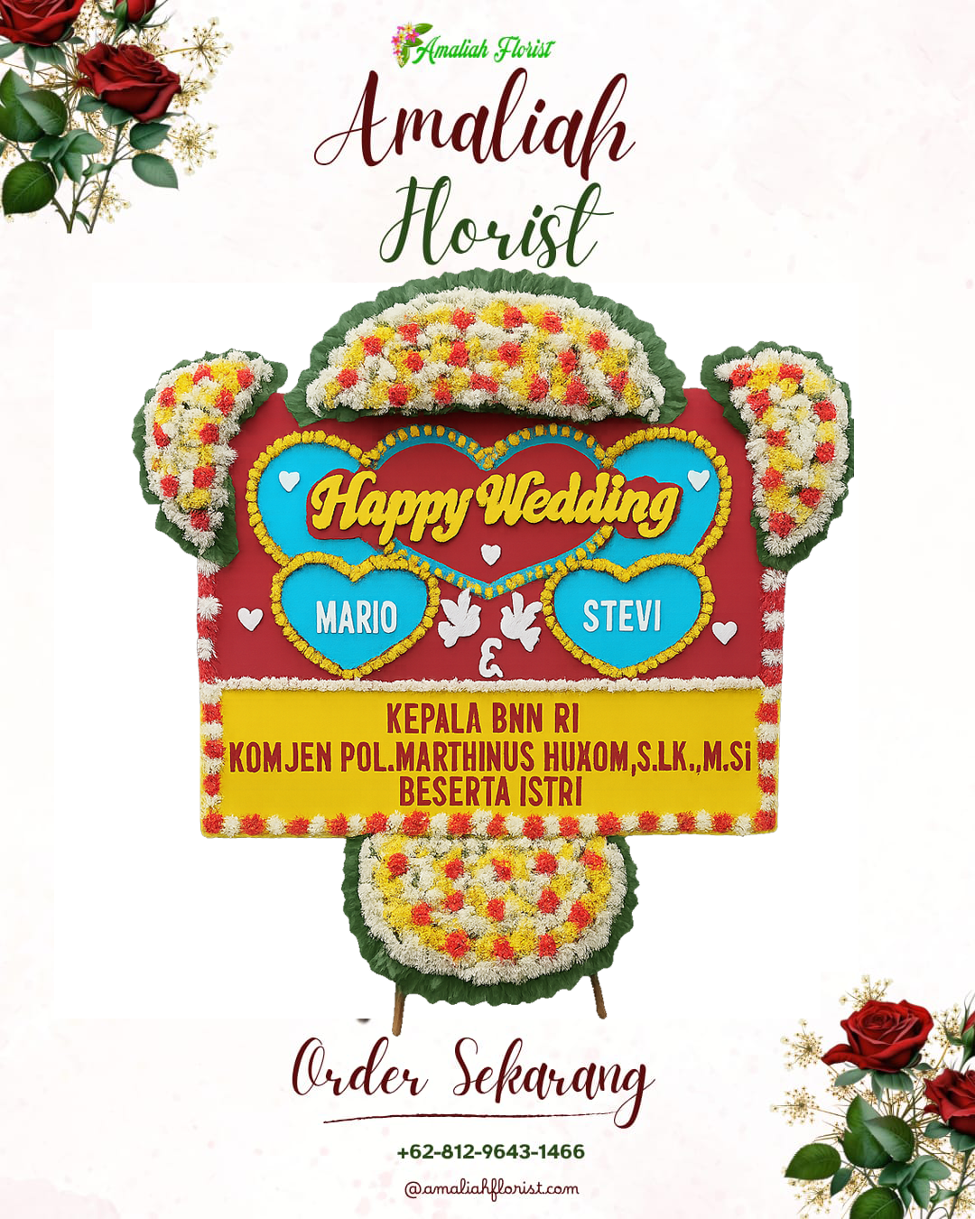 Papan Bunga Pernikahan Bumiaji